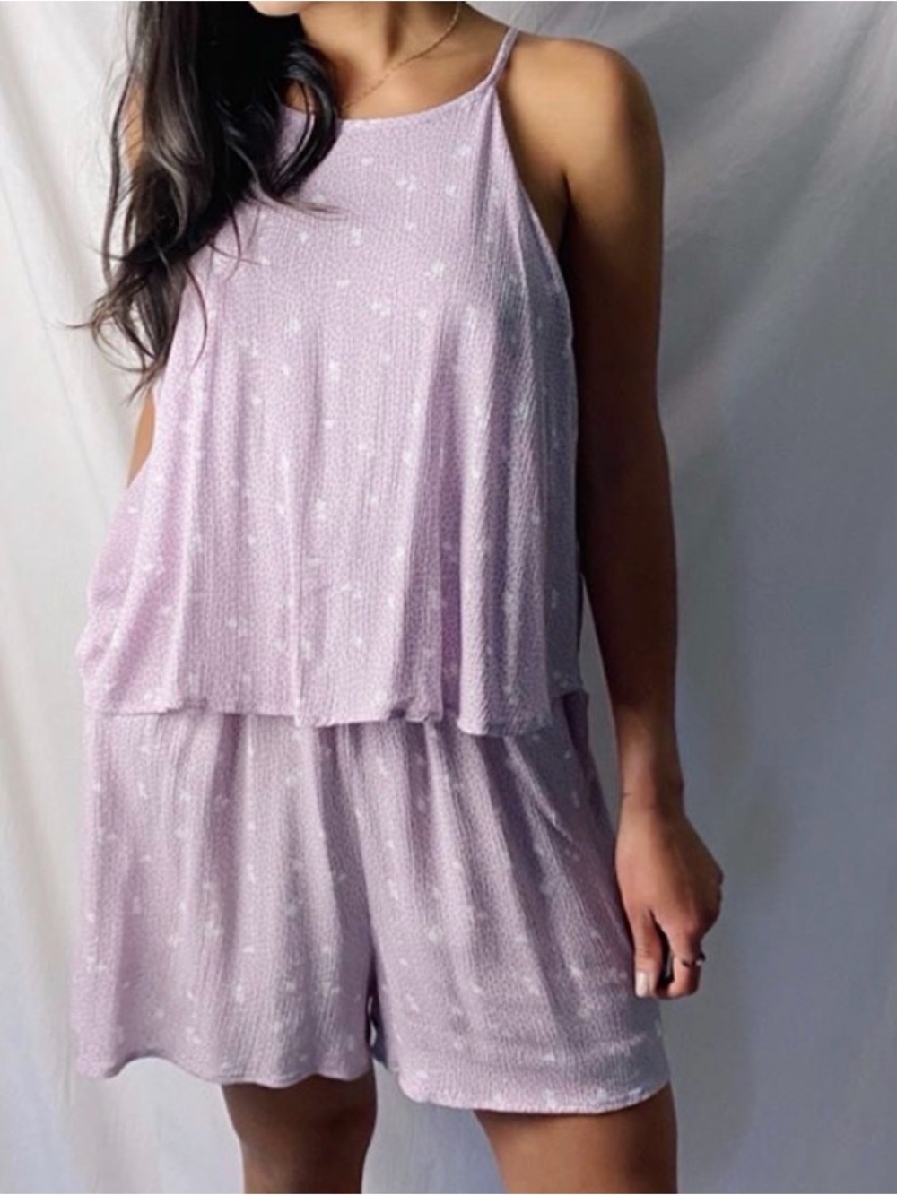 Ces Femme Lavender Floral Romper